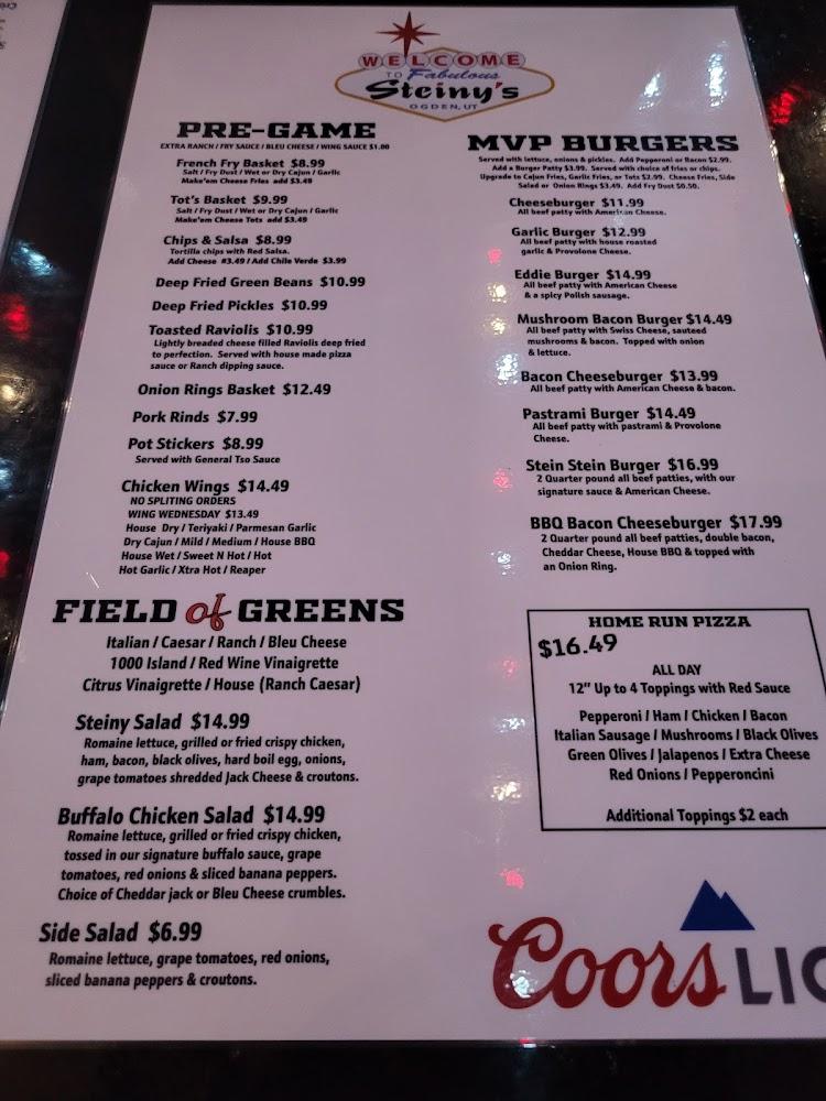 Steiny's Family Sports Grill Menu image 3